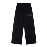 Corteiz Pink Writing Jogger Black